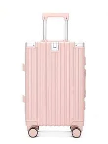 A 20-Inch Pink Luggage With Hooks And A Water Cup Holder And Spinner Wheels Is Suitable For Business Trips, School And Travel. Durable Suitcase Carry On Suitcase Hand Luggage Travel Trip Holiday Honeymoon Vacation Study Abroad Holiday Essentials Travel Accessories Ideal Choice For Gifts Men Women Boys Girls Student Couple Graduation Bag For School School Accessories School Stuff - Pink - View 8