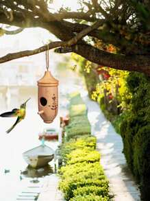 Hummingbird House Wooden Outdoor Birdhouse Hanging Hummingbird Birdhouse With Rope For Outdoor Gardening Gifts-Hummingbird House