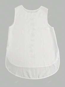 Top a casacca casual senza maniche da donna, in tinta unita e con stampa floreale a dente di leone, adatto per uso quotidiano