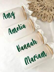 Vasos personalizados de cristal | Vasos para damas de honor | Taza para café frío | Regalos personalizados | Regalos de caja de propuesta | Regalo de cumpleaños | Regalo para la novia. Fácil de limpiar, exquisito, de alta calidad, personalizado, único, regalos ideales para ella, novio, novia, papá, mamá. - multicolor - Ver 6