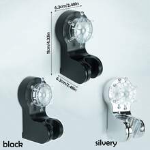 1个浴室吸盘式淋浴喷头支架，360度旋转壁挂式淋浴喷头支架，舵形设计，无需钻孔淋浴喷头支架，浴室配件，浴室工具