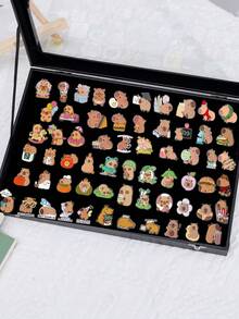10-50Pcs Cute Capybara Enamel Pins Creative Cartoon Animal Brooch Lapel Badge Funny Jewelry Accessories Gifts For Womans Friends,No Box,Random Styles, Not Necessarily Those Shown In The Picture - 彩色 - 查看 7