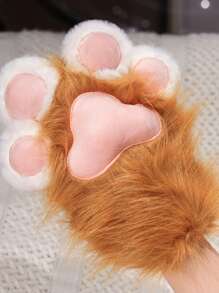 Kawaii Cat Paw Gloves - Thermal Anime Cosplay Gloves For Halloween And Christmas | Furry-Lined Animal Paw Accessories | Cute Gift For Conventions, Parties (Fox/Animal Style)