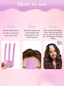 2pcs/1pc Volumizing Hair Clip, Suitable For Bangs Styling. Whether Your Hair Is Fine, Thick, Curly Or Straight, These Root Clip For Curling Can Provide Easy Styling Anytime, Anywhere.