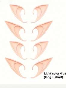 4 Pairs /8 Pieces Of Fashionable Fairy Elf Ears, Fake Ear Makeup Short And Long, Fairy Vampire Elf Halloween Latex Ears, Christmas Party Halloween Gifts