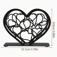 1 chiếc Giá để khăn ăn bằng kim loại hình hoa sen - Giá để khăn giấy bằng sắt hình trái tim thanh lịch, với thiết kế màu đen tinh xảo, thích hợp để trang trí bàn ăn tại nhà, khách sạn hoặc quán cà phê - Nhiều màu - Xem 5