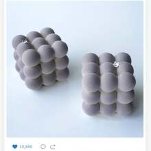 OCPO KITCHEN Forma silikonowa do pieczenia Bubble, silikonowa forma na świece, francuskie formy deserowe do ciasta musowego, czekoladowego puddingu, galaretki, sernika, lodów, w kształcie kostki (6 wnęk)