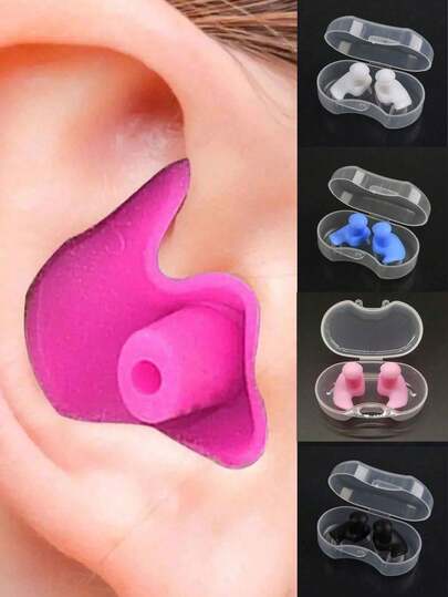 2 个耳塞 + 1 个和盒装硅胶耳塞、隔音耳塞、防水硅胶软耳塞、便携式耳塞、防水游泳耳塞、超级隔音降噪、睡眠耳塞、办公室午休、睡眠隔音耳塞、午睡用品、旅行用品、旅行必需品。