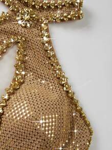 New Halter Neck Hollow Out Fitted Elegant Evening Dress For Women, Spring/Summer
