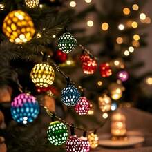 Moroccan Style Ball String Lights For Outdoor Decoration, Garden, Porch, Christmas, Wedding, Holiday Party Lighting
