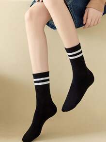 1 par / 4 pares / 6 pares de calcetines deportivos y de yoga con rayas para mujer, con agarre antideslizante de silicona, calcetines tipo crew para entrenamiento en interiores, para primavera/verano