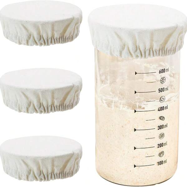UNIQUEFORYOU 1 Packung wiederverwendbarer Gurkenglas Abdecktuch für Sauerteig Gärung, geeignet für Brotteig Fermentation