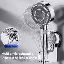 1个浴室吸盘式淋浴喷头支架，360度旋转壁挂式淋浴喷头支架，舵形设计，无需钻孔淋浴喷头支架，浴室配件，浴室工具