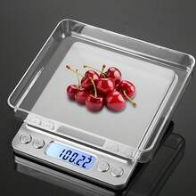 0.01g High Precision Mini Smart Digital Scale, Stainless Steel Jewelry Food Weight Scale, Portable Home Baking Measuring Tool, LED Backlit Multi-Unit Switchable, Multifunctional Accurate Kitchen Scale (Batteries Not Included) - Silver - View 12