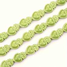 10 pièces Perles de cœur en céramique émaillée pour la fabrication de bijoux et de colliers, trou vertical, couleurs assorties, fournitures d'artisanat en gros
