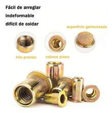 Tuercas Remache Acero Al Carbono 300 Piezas M3 M4 M5 M6 M8 - Dorado - Ver 6