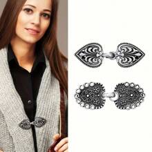 1/2/3/4 Stück Vintage Pulloverclips-Set, Umhangknopf-Verschluss, Wollstrickjacken-Nähverschluss-Haken, Retro Schalkragen Broschen-Clip, formelle Hemdknöpfe