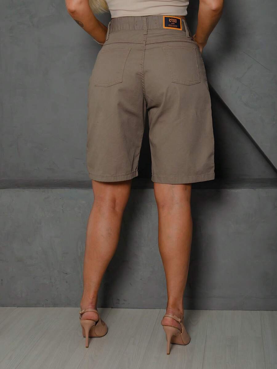 Women's Jorts Bermuda Shorts In Twill - 摩卡棕 - 查看 1