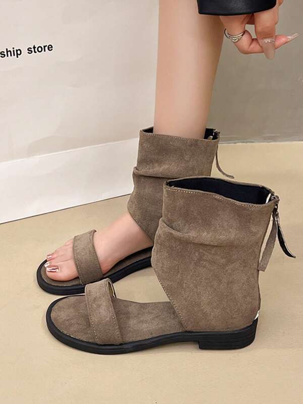 Teenagers' Flat Sandals, New Roman Casual Open Toe Sandals, Handmade Vintage Hollow-Out Versatile Women Flat Sandals For Summer