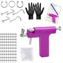 专业耳洞穿刺枪套件可重复使用耳鼻钉穿刺枪带穿刺工具套装穿刺器套件适用于所有穿刺沙龙在家使用