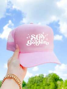 1pc Women's Outdoor Embroidered "SAVE WATER DRINK MARGS" Adjustable Drawstring Baseball Mesh Cap, Suitable For Spring/Autumn Travel, Fashionable & Versatile Sun Protection Hat, Unisex Y2K Style Cap - Baseball Cap - View 17