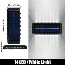 2 件太阳能户外壁灯，IP65 防水 LED 花园露台甲板栅栏装饰太阳能壁灯，基本款（生活级防水） - 黑色 - 查看 20