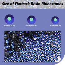 500pcs/1000pcs Resin DIY Jelly Rhinestones Flat Back Small Round Rhinestones Mini Decorative Accessories For Phone Case, Cup, Shoes, Boots, Clothing, Handmade DIY Idol Support Fan, Name Tag - Royal Blue - View 3