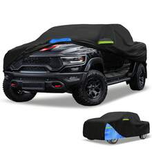 Car Cover Waterproof All Weather 210D, UV Sun Rain Protection, With Left Side Zipper - Black Blue for Dodge for Ram - View 1
