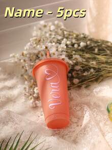 1/5 件，个性化派对冷饮杯，自定义名称和标题，加厚材质，24 盎司大容量，可重复使用，带吸管，适用于婚礼、单身派对、生日派对、户外运动沙滩水瓶以及父亲节礼物、毕业杯、伴娘礼物 - 五彩杯 - 查看 27