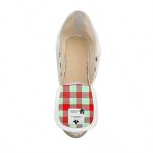 R&RH Ladies Red Checkered Wedge Espadrilles - Red - View 3