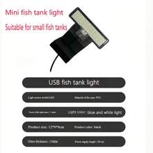RGB Color Clamp Fish Tank Light,Aquarium Light,Full Spectrum Planted Tank Lamp,USB High Brightness LED Aquarium Light, White & Blue Spectrum For Aquatic Plants,Suitable For Round And Square Fish Tanks