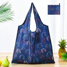 1 pezzo Borsa della spesa pieghevole, portatile, alla moda, impermeabile, di grande capacità, adatta per la spesa al supermercato, i viaggi, la conservazione di verdure/frutta/mobili/giocattoli
