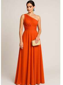 Bridesmaid Dress Party Guests Reception Graduation Without Shine Limp Mule In Fluity - 亮橙色 - 查看 2