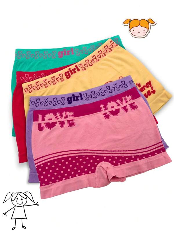 5 Calcinhas Infantil Feminina Sem costura Girl Premium