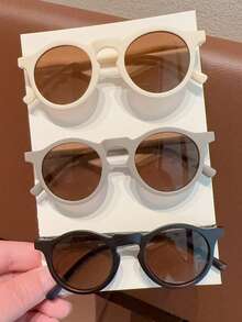 2026新款3/4/5件装男女宝宝可爱时尚圆形儿童眼镜，仅卡片展示，不含运费 - 彩色 - 查看 17