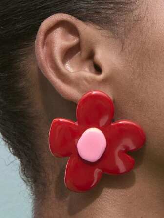 ZAA Resin Flower Earrings, Fashion Versatile, Showcasing High-End Design. The Resin Flower Earrings Are Casual, Cute, And Unique, Suitable For Women To Wear.