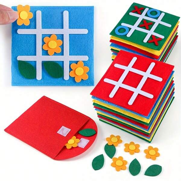 Children Tic Tac Toe Mini Chessboard Game, Suitable For Family Birthday Party Gifts, Indoor Fun Activities, Christmas Holidays, Student Gifts, Easy Storage (Random Color)