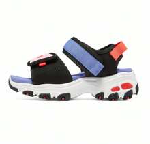 Skechers Sandalias deportivas de verano para niñas con suela blanda y cierre de gancho y bucle