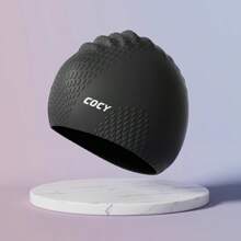 1 Pieza Gorro de natación de silicona grande adecuado para cabello largo - Diseñado para peinados largos, trenzados, rizados - Para mujeres y hombres, esenciales de playa, accesorios de playa, flotador de piscina