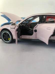 ESCBBXX 1pc Zinc Alloy Die-Cast Exterior Sports Car Model Toy, 6.18"L X 2.44"W X 1.77"H, 1:32 Scale Realistic Miniature, Detailed Interior, Rolling Tires, Openable Doors & Hood, Sound & Light Effect, Suitable As Boys, Children Gift, Collection