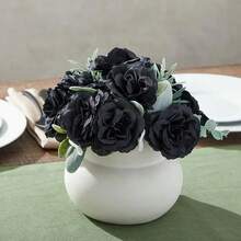 10/15/20/25/30 Packs Artificial Rose Flower Head, 3.5 Inch Silk Rose Flowers Head In Bulk, Faux Gold Flower Heads For Centerpieces, Flower Wall, DIY Crafts, Wedding Bouquets, Party, Halloween Decor Home Decor Halloween Decor Fall Decor Room Decor - Black - View 5