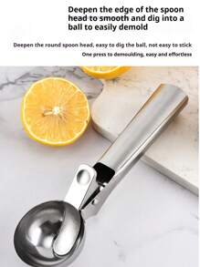 Stainless Steel Ice Cream Scoop Creative Ice Cream Baller Rebound Ice Cream Scoop Fruit Baller Tool