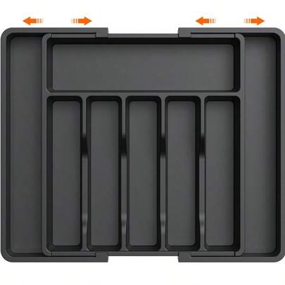 1PC Scalable Cutlery Storage Box, Household Portable Telescopic Storage Tray
