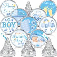 Set de 20 etiquetas creativas de niño o niña? para decoración de fiesta de baby shower