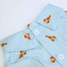 قطعة ملابس الحيوانات الأليفة قميص تريكو مطبوع بأشكال سعيدة للسرطان، مناسب للبوديل والتيدي والبيشون فريز في الخريف/ الشتاء