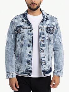 Men's Denim Jacket - Acid Blue - View 1