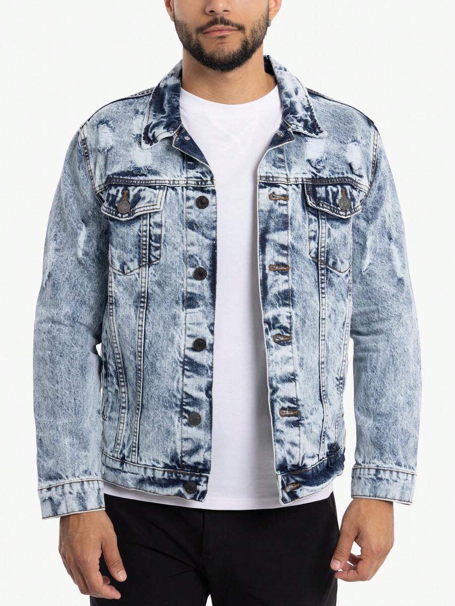 Men's Denim Jacket - Acid Blue - View 1