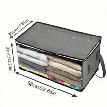 3pcs/1pc/10pcs Non-Woven Fabric Storage Box, Foldable Storage Bag, Dustproof, Safety Zipper Closure, Portable With Side Handle