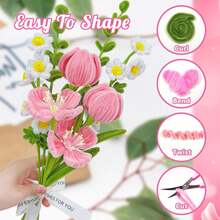 Limpiapipas para manualidades de flores, tallos de chenilla en tonos pastel para proyectos de arte DIY y regalos creativos (6 colores), kit a granel de limpiapipas esponjosos para hacer flores, ideal para decoración de fiestas