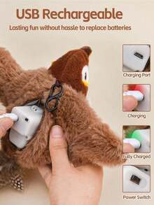 PETSIN 宠物追逐玩具，带自动摇动和翅膀拍打功能的电动鸣叫鸟玩具，猫玩具，宠物用品，小猫产品 - 不可飞行 - 彩色 - 查看 12